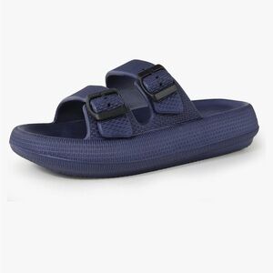 Men Pillow Sandals Adjustable Buckles Slides Thick Sole Cloud Sandal